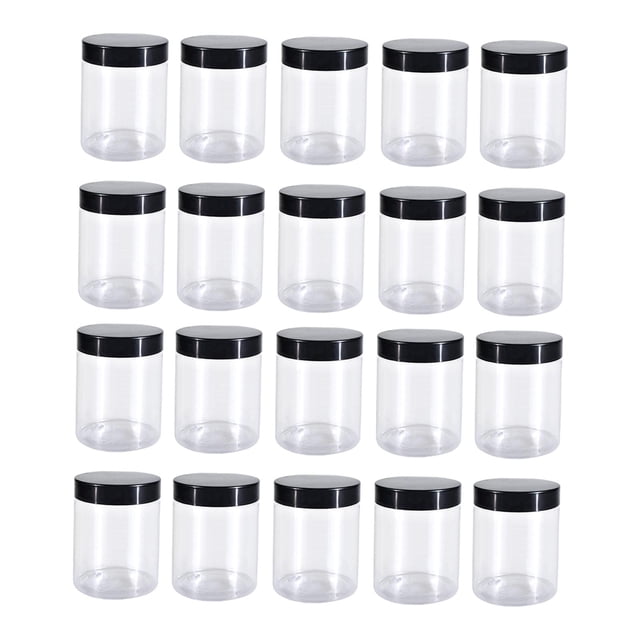 DOLITY Empty Pet Jar with Lid Kitchen Canisters for Body Lotion Spices Coffee Beans 20pcs 500ml