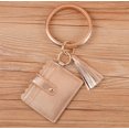 thumbnail image 1 of Wristlet Bracelet Keychain Circle Key Ring Pocket Credit Card Holder Circle Key Ring Tassel Keychains Bangle Purse for Women 07#, 1 of 6