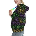 thumbnail image 2 of Honeii Mardi Gra Geometric Pattern Womens Oversized Hoodies Long Sleeve Sweatshirts Pullover Fall Outfits with Pocket-Medium, 2 of 7