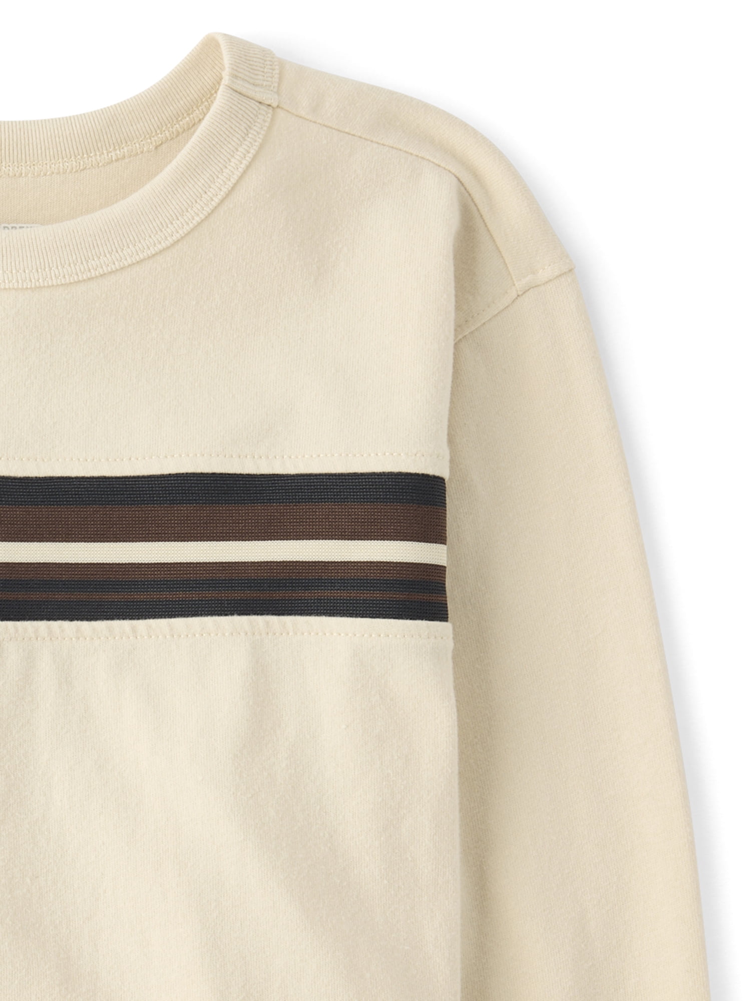 The Children's Place Boys Long Sleeve Striped Sueded Top, Sizes XS-XXL