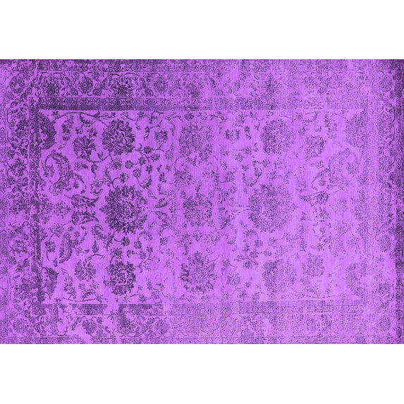 Ahgly Company Indoor Rectangle Oriental Purple Industrial Area Rugs, 5' x 8'