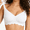 White, variant on Women's Seamless Wireless Bra, Full Coverage V-Neck with Jelly Support, Breathable Comfort Bra