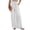 White #023, variant on Womens Pants Elastic Waist Striped Print Lightweight Palazzo Pants Casual Wide Leg Pants with Pockets S