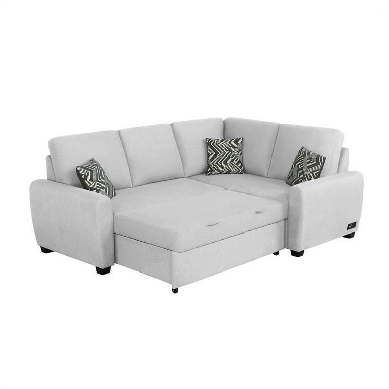 Serta Sicily Dream Lift Convertible Sofa in Ivory Fabric