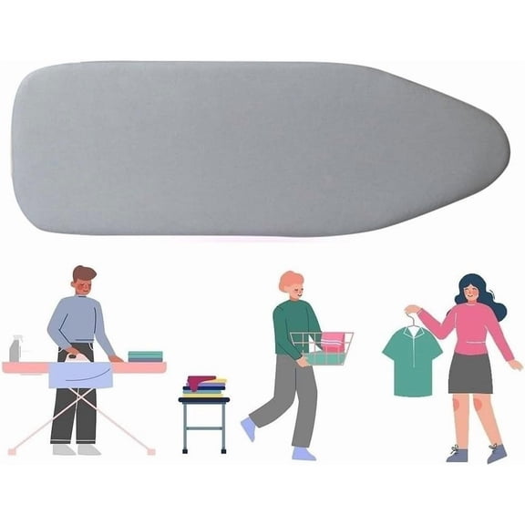 Ironing Board Cover 12x36 Small Iron Board Cover with Padding Grey Scorch and Stain Resistant Cotton Ironing Covers (Color : Grey, Size : 90x31cm(36x12in))
