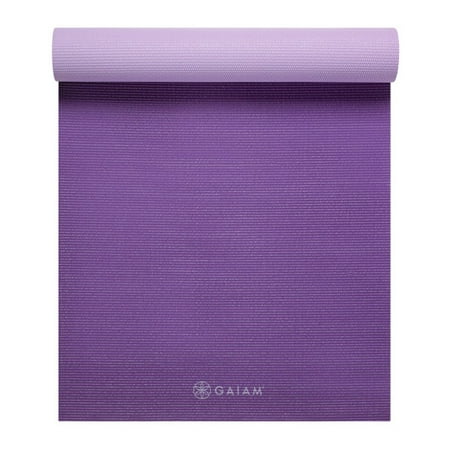 Gaiam Premium 2-Color Yoga Mat, Plum Jam, 5mm (Best Gaiam Yoga Mat)