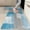 Grey and Blue 2, variant on 2 Pieces Kitchen Rugs, Abstract Anti Fatigue Non Slip Foam Cushioned Purple and Grey Art Painting Comfort Indoor Floor Mat Runner Rug Set for Laundry Office Sink Bathroom (17"x48"+17"x24")