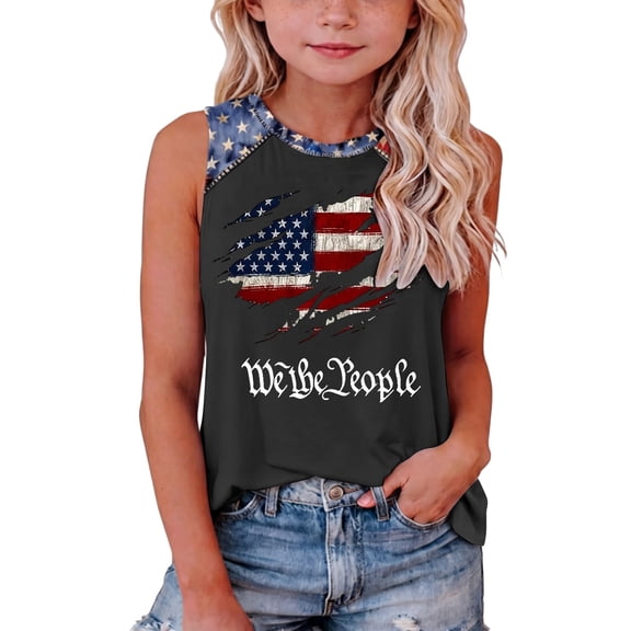 EnJoCho Kids Girls 250 Years Anniversary USA Shirt 250th Birthday 4th of July T-Shirts Patriotic Top Cotton Cute American Flag Shirts 4th of July Kids Star Print T-Shirt