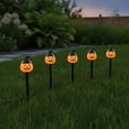 thumbnail image 2 of Solar Halloween Outdoor Lights – 5-in-1 Pumpkin & Ghost Stake Lights, Spooky Witch Yard Decorations, Waterproof Garden Pathway Lights for Halloween Party, 2 of 5
