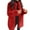 Red, variant on Women's Winter Faux Fur Coat - Long-Sleeve Lapel Solid Color Warm Outerwear, Black, 4XL