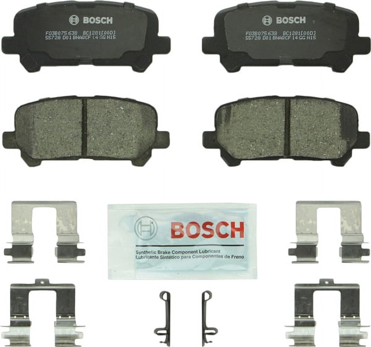 Bosch BC1510 QuietCast Premium Ceramic Disc Brake Pad Set For Infiniti: 2011-2013 QX56, 2014-2017 QX80; Nissan: 2017 Armada; Rear