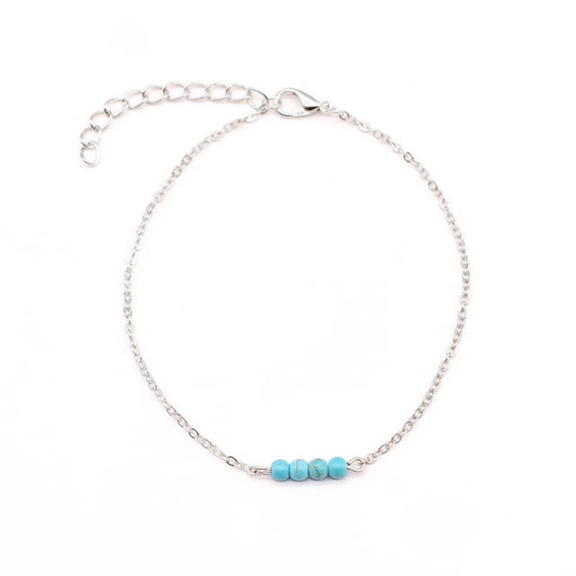 Qarigey Tobillera Oro Plata Joyería estética Estilo simple Accesorios de playa universales Pulseras de tobillo para mujeres Bodas Ropa, zapatos y accesorios Miscelánea plata Qarigey AP009824-02