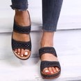 thumbnail image 5 of Anuirheih Women’s Comfortable Open Toe Slip on Wedge Sandals with Arch Support(Black), 5 of 7