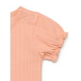 thumbnail image 2 of Garanimals Baby Girl Smocked Short Sleeve Pointelle Bodysuit, Sizes 0-24 Months, 2 of 3