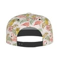 thumbnail image 4 of Daiia Tropical Pink Flamingo Pineapple print Flat Bill Hats Flat Brim Trucker Cap Baseball Cap Adjustable Classic Low Profile Hat Unconstructed Plain Cap, 4 of 9