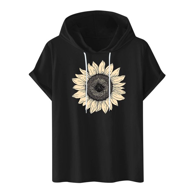 Blusa con capucha de manga corta para hombre, informal, con estampado, a la moda, con capucha, camiseta deportiva de manga corta, blusa de poliéster para hombre
