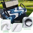 thumbnail image 5 of Golf Cart Seat Covers for 2 Seater,Blue Stripe Microfiber Cart Seat Towel Blanket,Geometric White Coastal Wave Modern Ocean Absorbent Breathable Non Slip Bench Seats Protector for Golf Course 51"x31", 5 of 9