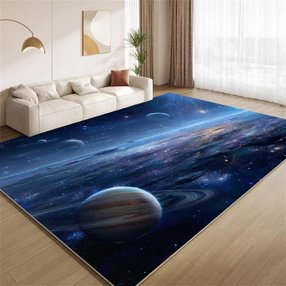 Celestial Galaxy Area Rugs, Starfield Universe Carpet, Washable Non Slip Low Pile Soft Rug for Living Room Bedroom Decor Mat 3x4ft
