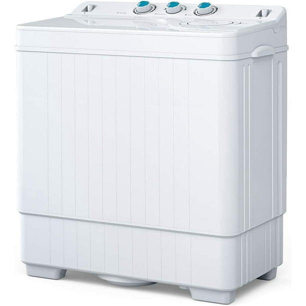 ROVSUN Compact Twin Tub Portable Mini Washing Machine 26lbs Capacity