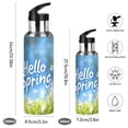 thumbnail image 2 of Hello Spring Fresh Grass Daisies Sports Bottle with Straw Stainless Steel Water Jug Portable Thermal Cup Leak-proof 600ML, 2 of 9