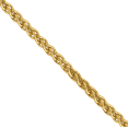 thumbnail image 2 of 14K Solid Yellow Gold 1.05mm Spiga Wheat Link Chain Necklace, 2 of 4