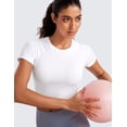 thumbnail image 4 of CRZ YOGA Seamless Crop Workout Tops for Women Athletic Running Gym Yoga Short Sleeve Shirts Basic, 4 of 5