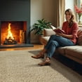 thumbnail image 4 of hometrends Deluxe Cream Shag Rug, 4 of 6