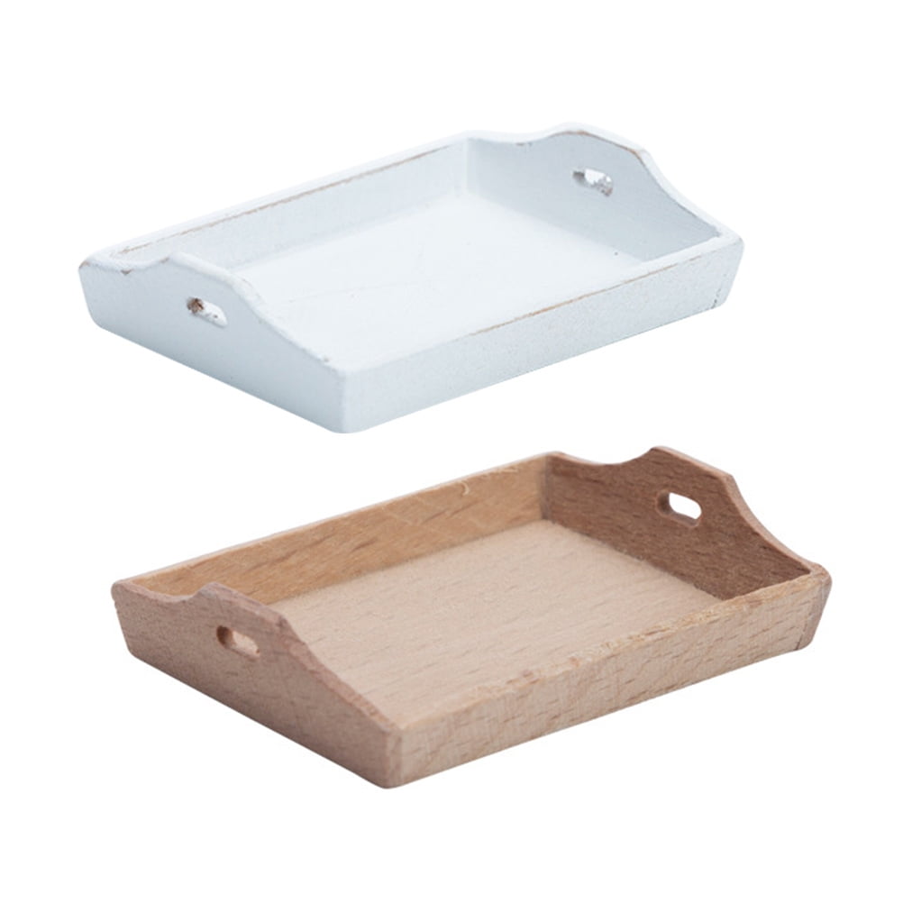 Frcolor Mini Tray Dollhouse Trays Storage 12 1 Furniture Food