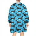 thumbnail image 2 of Blue Dachshunds Dog Wearable Oversized Blanket,Wearable Blanket Hoodie for Adults,Cozy Hooded Blankets with Super Pockets,Super Warm Fuzzy Pullover for Women & Men, 2 of 6