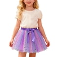 thumbnail image 2 of LYHaoo Girls Star Tutu Skirt With Rainbow Sequin Trim And Mesh Layer For Dance Performance Party Play Dress Up Girls Cute Skirt,Sizes 2-4 Years, 2 of 6