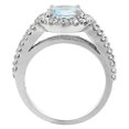 thumbnail image 2 of 10K White Gold Diamond Natural Aquamarine Engagement Ring Oval 10x8mm, size 5, 2 of 3