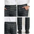 thumbnail image 6 of Lars Amadeus Men's Dress Checked Flat Front Business Plaid Formal Pants, 6 of 6