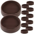 thumbnail image 4 of FUEENIRVA Furniture Casters Cups Black Furniture Wheel Caster Cups Brown Rubber 12 Pcs, 4 of 8