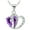 Purple, variant on Anniversary 2 Heart of Blue Crystal CZ Pendant Necklace for Mom Women Birthday Gift N673