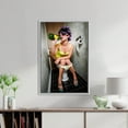 thumbnail image 2 of Bathroom Drink Wall Art, Vouge Printed, Fashion Girl Poster, Girl Drinking In Toilet, Vogue Artwork, Abstract Wall Decor, Canvas Wall Decor - Rolled Canvas, 2 of 5