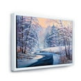 thumbnail image 3 of Designart 'Pastel Winter Forest With River' Lake House Framed Canvas Wall Art Print, 3 of 5