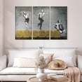 thumbnail image 2 of Elephant Stock Ballroom Dancers Wall Art - Horizontal Multi Panel Canvas - Living Room Wall Decor - Dance Multi Panel - Gray And Yellow Decor - 50" x 32", 2 of 8