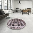 thumbnail image 4 of Ahgly Company Machine Washable Indoor Round Industrial Modern Taupe Brown Area Rugs, 8' Round, 4 of 7