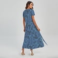 thumbnail image 2 of Camouflage Denim Jeans Pattern Printed Short Sleeve Maxi Dress, Camo Camouflage Fashion Summer Maxi Dress For Women, 2 of 4