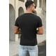 thumbnail image 1 of ABPHQTO Camiseta de punto acanalado con cuello en V de hombre de color negro, 1 of 5