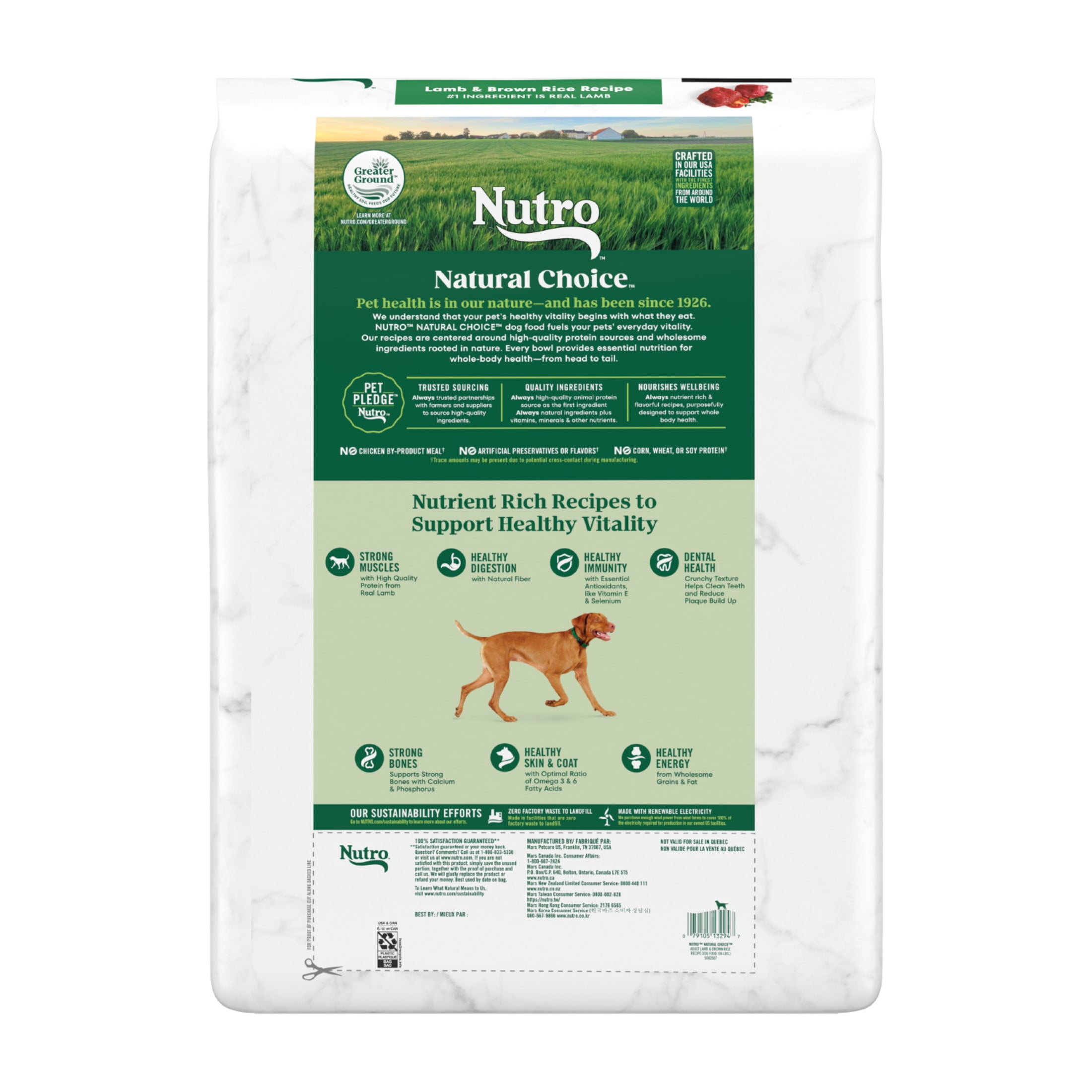 Nutro Natural Choice Adult Dry Dog Food Recipe Lamb & Brown Rice, 36 Lb Bag