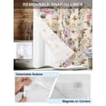 thumbnail image 3 of No Hook Shower Curtain with Snap in Liner Floral Spring Shower Curtain -Fabric Waterproof Inner Liner, Flower Retro Texture Shower Curtains Washable 48"x72", 3 of 9