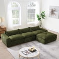 thumbnail image 1 of Noble House Modern Modular Sectional Sofa with Ottoman, Chenille Comfy Cloud Boneless Couch, 1 of 4