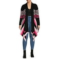 thumbnail image 4 of What's Next Women's and Women's Plus Striped Flyaway Cardigan Sweater, Midweight, Sizes XS-4X, 4 of 5