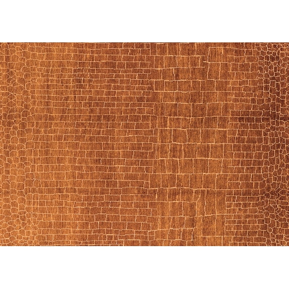Ahgly Company Indoor Rectangle Oriental Orange Industrial Area Rugs, 8' x 12'
