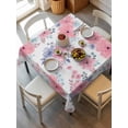 thumbnail image 6 of Pink Watercolor Floral Table Cloth, Waterproof Tablecloth for Square Tables, Spring Flower Abstract Art Reusable Washable Fabric Table Cover for Restaurant Kitchen Dining Tables 54"x54", 6 of 9