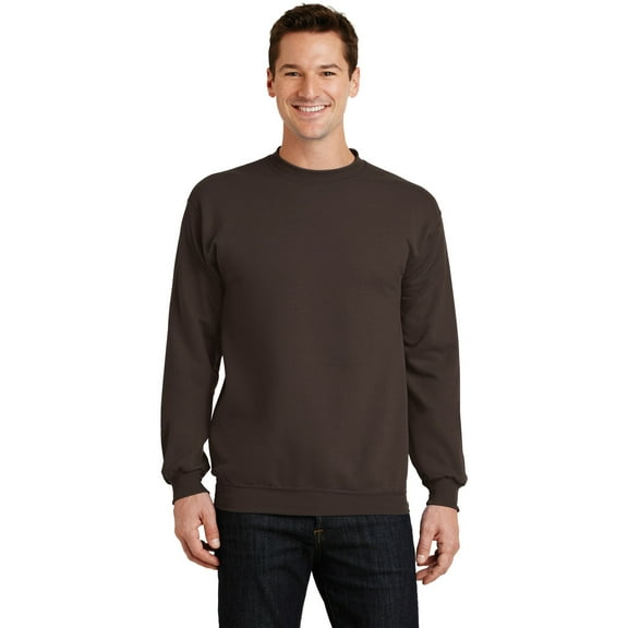 Port & Company Crewneck Sweatshirt (PC78) Dark Chocolate Brown, S