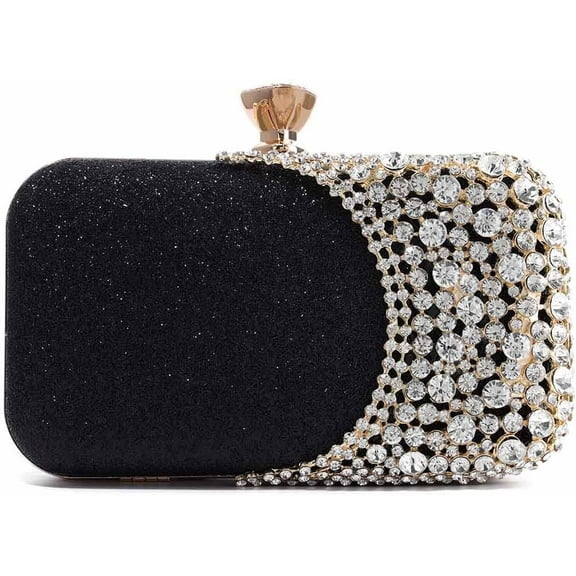 Womens Rhinestone Evening Bags Sparkly Crystal Purse Clutch Bride Wedding Party Prom Handbag