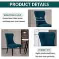 thumbnail image 5 of XUELC Armless Back Chair Cover Velvet High Back Curved Chair Cover Removable Dining Chair Cover Non-Slip Washable Chair Cover for Banquet, Deepwater Blue Set of 4, 5 of 7