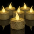 thumbnail image 1 of Velas LED Furora Lighting Doradas con Purpurina, Paquete de 12 para Decoración del Hogar, 1 of 8